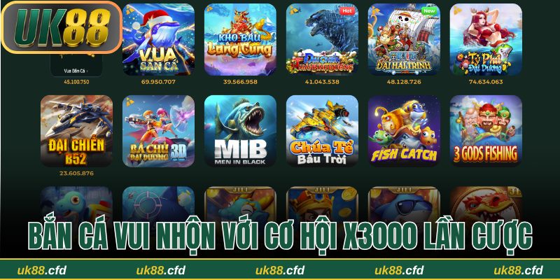 Tham gia bắn cá vui nhộn với cơ hội x3000 lần cược