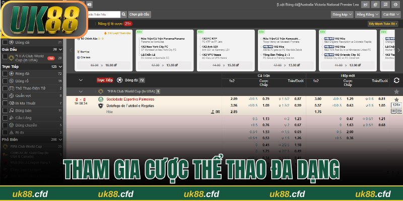 Tham gia cược thể thao UK88 đa dạng với cơ hội thắng lớn